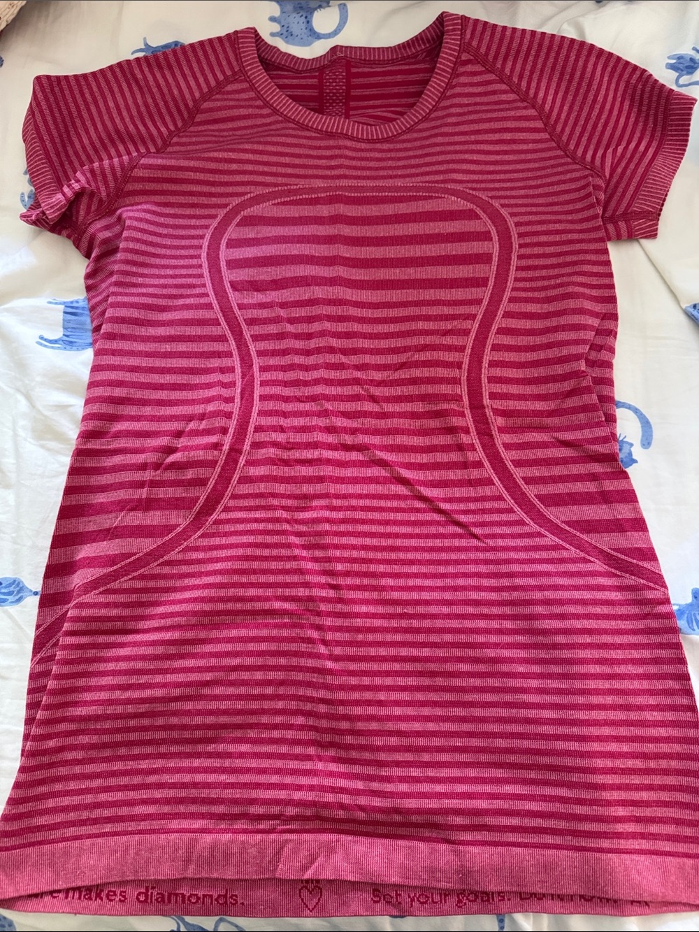 Lululemon Swiftly Tech tee shirt pink striped